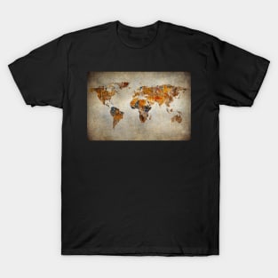 Paint peeling World Map T-Shirt